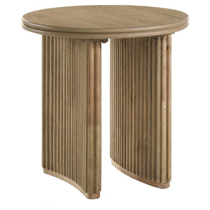 Coaster Adina Round Wood Side End Table Distressed Light Brown