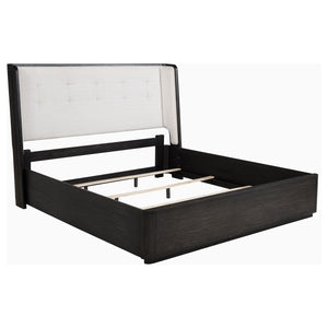 Coaster Leandro 55-Inch King Wingback Bed Burnished Black