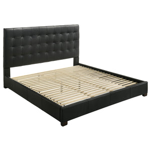 Coaster Medley Genuine Leather King Platform Bed Black