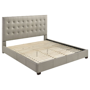 Coaster Medley Genuine Leather King Platform Bed Tan