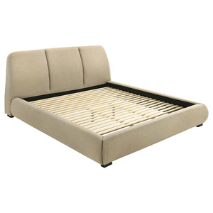 Coaster Mokena 46-Inch Upholstered King Platform Bed Brown