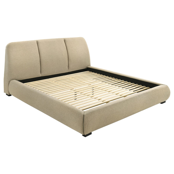 Coaster Mokena 46-Inch Upholstered King Platform Bed Brown
