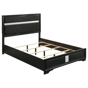 Coaster Miranda 54-Inch Upholstered King Panel Bed Black
