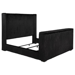 Coaster Centergrove Upholstered King Wingback Tv Bed Black