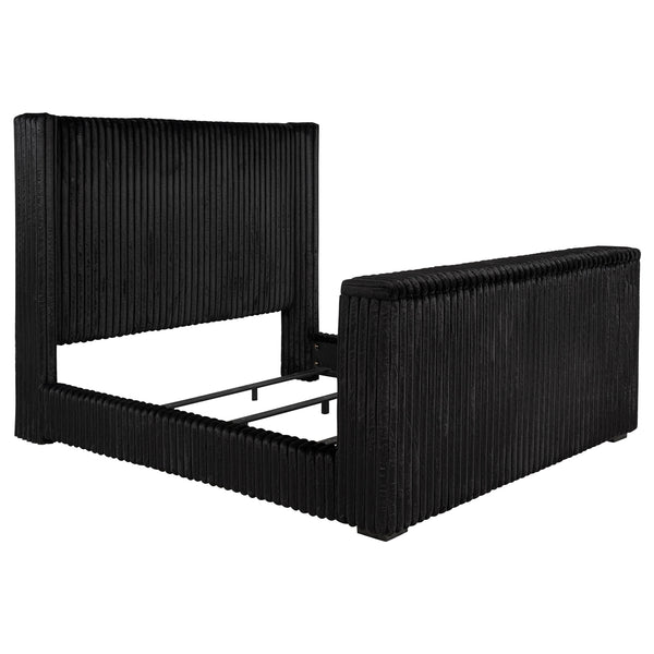 Coaster Centergrove Upholstered King Wingback Tv Bed Black