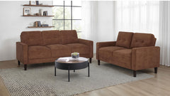 Coaster Bowen Ii 2-Piece Fabric Upholstered Track Arm Sofa Set Rust