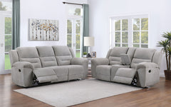 Coaster Gilson 2-Piece Chenille Upholstered Reclining Sofa Set Grey