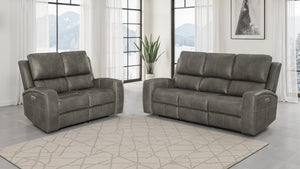 Coaster Brickston 2-Piece Triple Power Reclining Sofa Set Charcoal