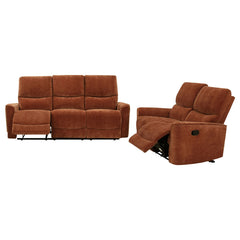 Coaster Navarro 2-Piece Upholstered Reclining Sofa Set Orange