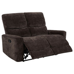 Coaster Navarro Chenille Upholstered Reclining Loveseat Dark Brown