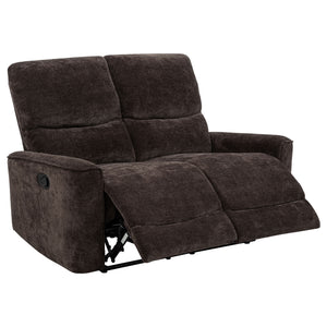 Coaster Navarro Chenille Upholstered Reclining Loveseat Dark Brown