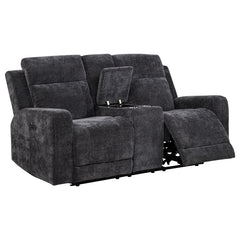 Coaster Kennett Chenille Upholstered Power Reclining Loveseat Grey