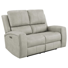 Coaster Brickston Triple Power Reclining Loveseat Grey