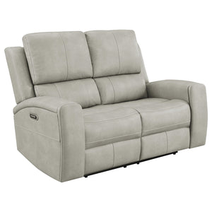 Coaster Brickston Triple Power Reclining Loveseat Grey