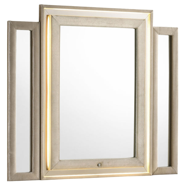 Coaster Lorient LED Dresser Mirror Ivory & Camel