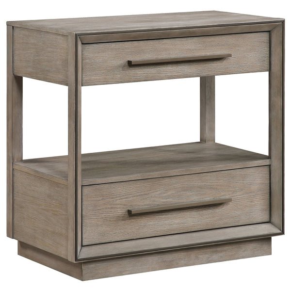 Coaster Durango 2-Drawer Nightstand Bedside Table Taupe Oak