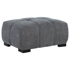 Coaster Octavia Upholstered Rectangular Ottoman Charcoal Grey