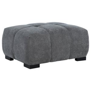 Coaster Octavia Upholstered Rectangular Ottoman Charcoal Grey