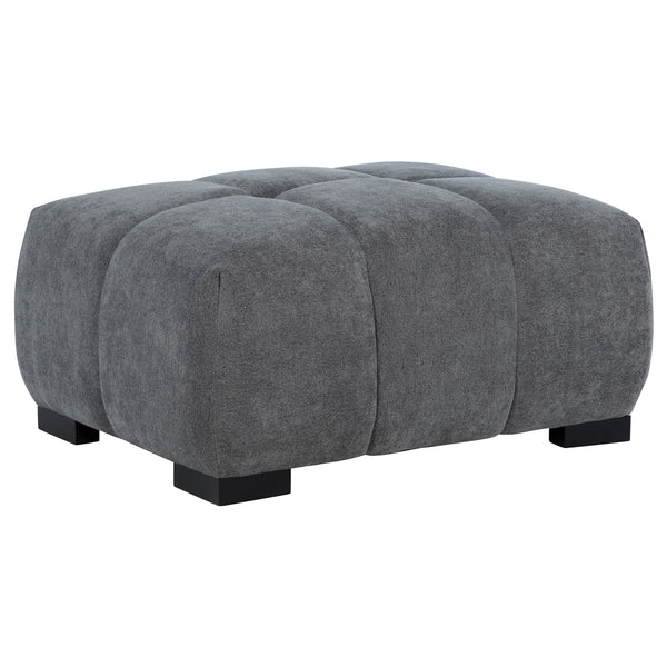 Coaster Octavia Upholstered Rectangular Ottoman Charcoal Grey