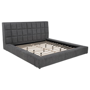 Coaster Dreux Upholstered Queen Panel Platform Bed Grey