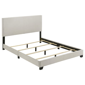 Coaster Dorian Fabric Upholstered Queen Panel Bed Cream