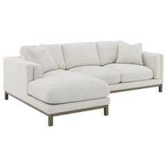 Coaster Geneva Boucle Upholstered Sectional Chaise Sofa Sand