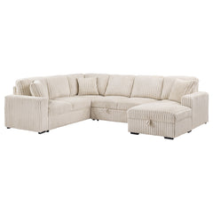 Coaster Devonshire Sleeper Sectional Sofa Storage Chaise Camel