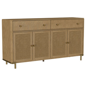 Coaster Arini 2-Drawer Cane Door Dining Sideboard Server Sand Wash