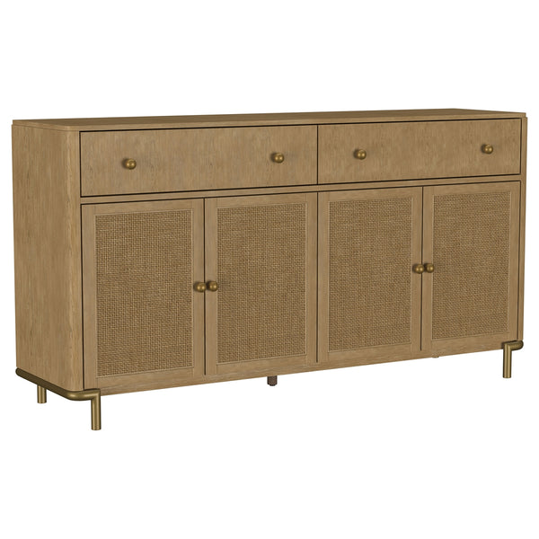 Coaster Arini 2-Drawer Cane Door Dining Sideboard Server Sand Wash