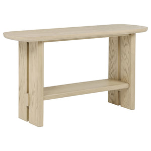 Coaster Kailani Coastal Sofa Console Table With Shelf Beige Oak