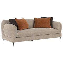 Coaster Jade Chenille Upholstered Sculpted Track Arm Sofa Latte