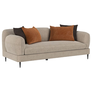 Coaster Jade Chenille Upholstered Sculpted Track Arm Sofa Latte