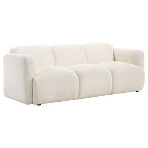 Coaster Dorset Fabric Upholstered Round Track Arm Sofa White