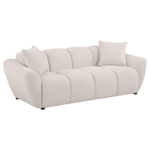 Coaster Destino Chenille Upholstered Splayed Arm Sofa Greige