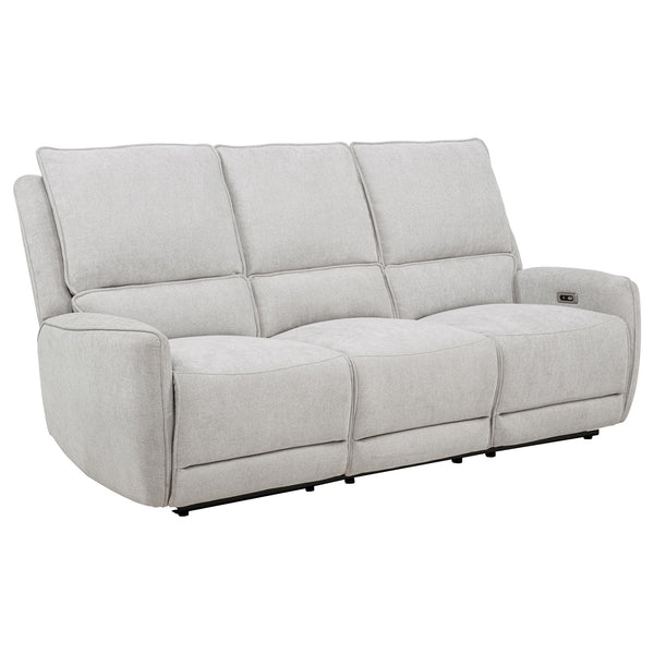 Coaster Sylmar Chenille Upholstered Power Reclining Sofa Dove Grey