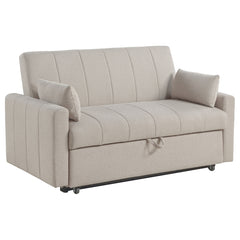 Coaster Portland Boucle Upholstered Sleeper Sofa Bed Latte