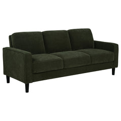 Coaster Ruth 77-Inch Fabric Upholstered Track Arm Sofa Matcha Green