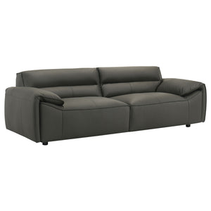 Coaster Buxton Top Grain Leather Upholstered Sofa Graphite