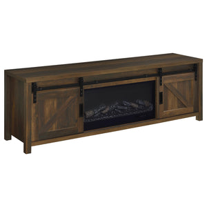 Coaster Enfield 71-Inch Tv Stand Fireplace Media Console Dark Pine