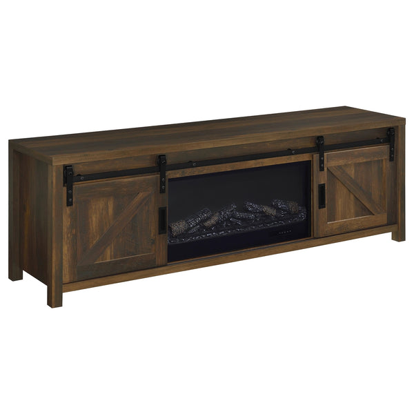 Coaster Enfield 71-Inch Tv Stand Fireplace Media Console Dark Pine