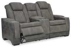 Next-Gen Zero Gravity P2 Durapella Power Reclining Adjustable Headrest Console Loveseat & USB Slate