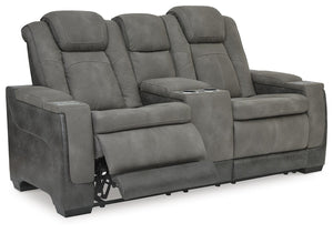 Next-Gen Zero Gravity P2 Durapella Power Reclining Adjustable Headrest Console Loveseat & USB Slate