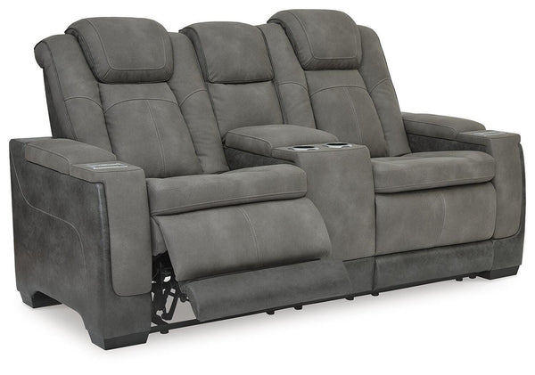 Next-Gen Zero Gravity P2 Durapella Power Reclining Adjustable Headrest Console Loveseat & USB Slate