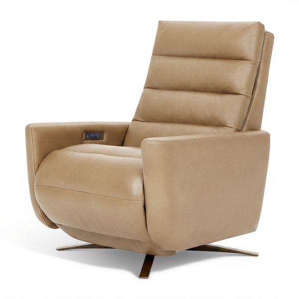 American Leather Cirrus Comfort Solace Recliner In Leather Titan Sand