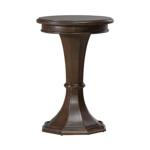 Liberty Furniture Arden Road Round Chairside Table in Satin Cherry
