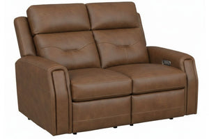 Flexsteel Zero Gravity Felix Leather Power Reclining Loveseat with Power Headrest, Lumbar, Heat & Massage in Sabble