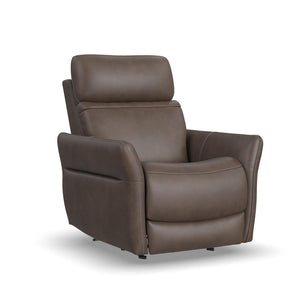 Flexsteel Zero Gravity Artemis Fabric Power Rocking Recliner with Power Headrest, Lumbar, Heat & Massage in Cappuccino