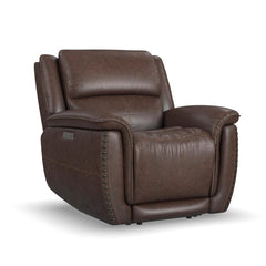 Flexsteel Zero Gravity Beau Fabric Power Recliner with Power Headrest in Sable