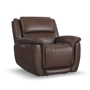 Flexsteel Zero Gravity Beau Fabric Power Recliner with Power Headrest in Sable