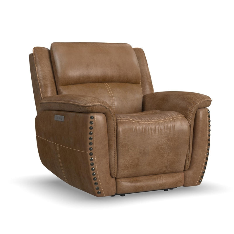 Flexsteel Zero Gravity Beau Fabric Power Recliner with Power Headrest in Silt